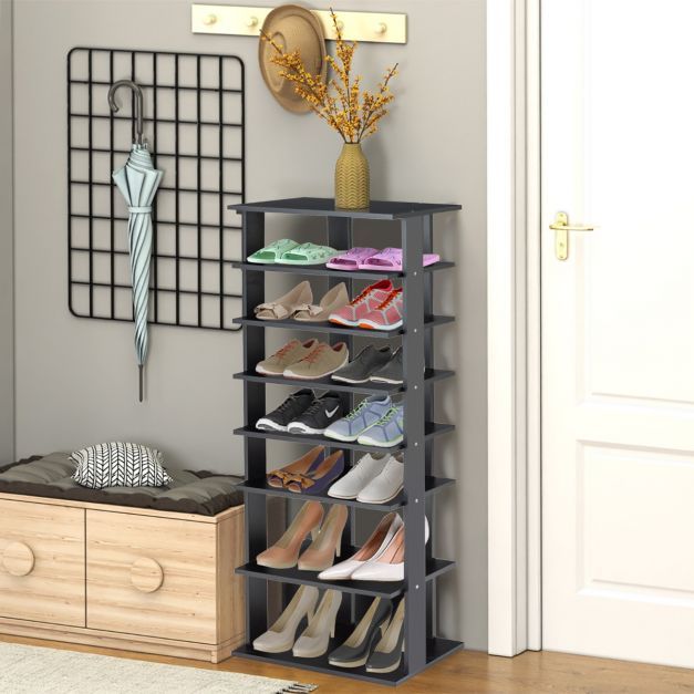 7-stöckiges industrielles vertikales Schuhregal mit mehreren Ebenen &amp; abnehmbarem Brett 110,5 cm