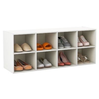 Schuhbank mit Sitzfläche Schuhregal aus Holz 230 kg Belastbar 102 x 30 x 41 cm Weiss