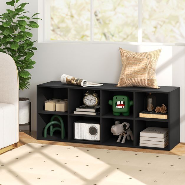 Schuhbank mit Sitzfläche Schuhregal aus Holz 230 kg Belastbar 102 x 30 x 41 cm Schwarz