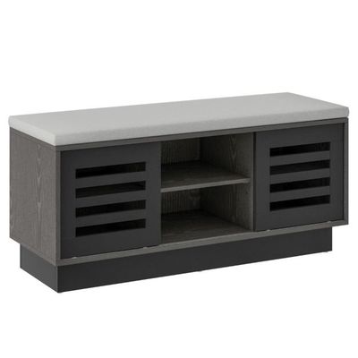 2 in 1 Sitzbank &amp; Schuhregal mit 6 Fächer &amp; 3 Verstellbaren Ablagen 99,5 x 34,5 x 46 cm Grau