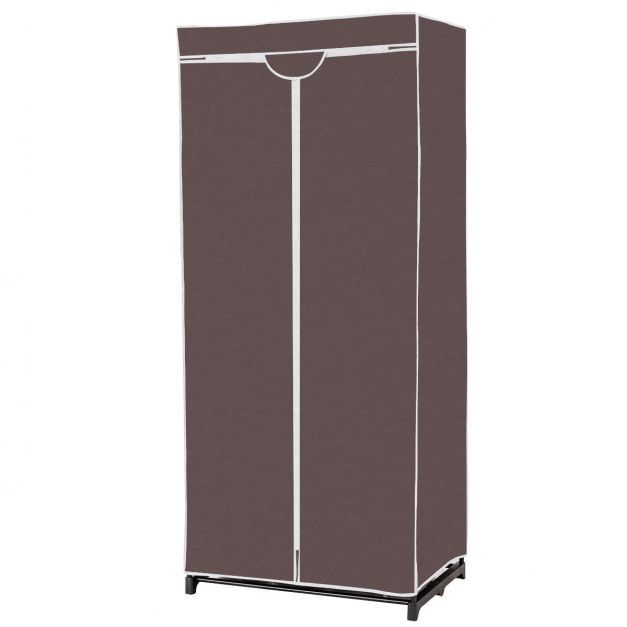Kleiderschrank Stoffschrank mit Kleiderstange 75 x 50 x 170 cm, braun