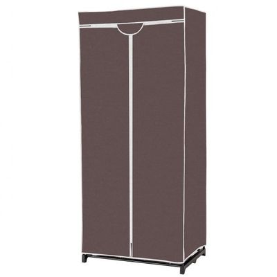 Kleiderschrank Stoffschrank mit Kleiderstange 75 x 50 x 170 cm, braun