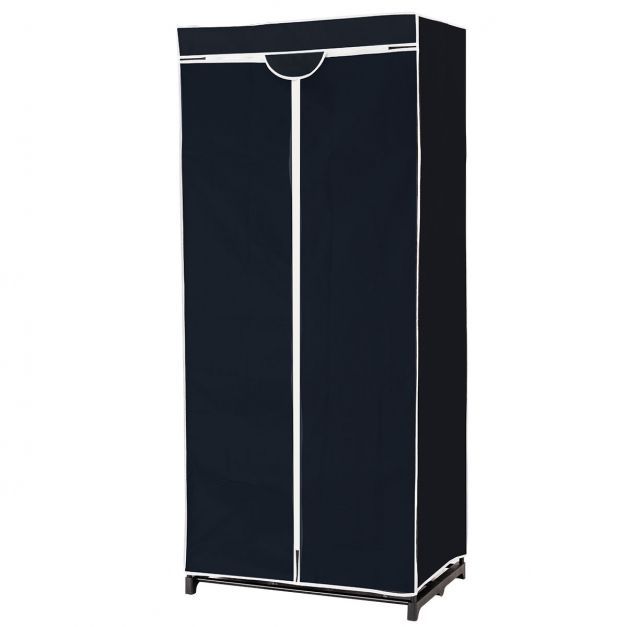 Kleiderschrank Stoffschrank mit Kleiderstange 75 x 50 x 170 cm, schwarz