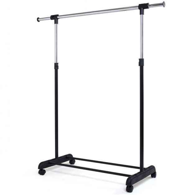 Kleiderständer Kleiderstange mit Ablage Rollgarderobe höhenverstellbar