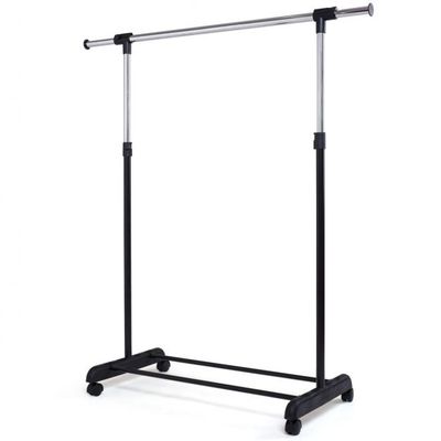 Kleiderständer Kleiderstange mit Ablage Rollgarderobe höhenverstellbar