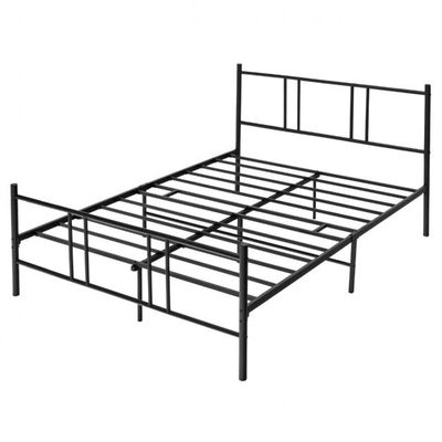 Bettrahmen aus Metall Plattform-Bettgestell mit Kopfteil und Fussteil 200 x 160 cm Schwarz