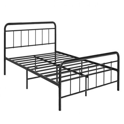 Plattformbett aus Metall Moderner Bettrahmen 208 x 164 x 102 cm Schwarz