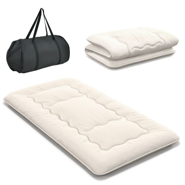 Japanische Futon Matratze mit Waschbarem Bezug &amp; Tragetasche Tatami-Matte 90 x 200 cm