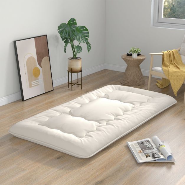 Japanische Futon Matratze mit Waschbarem Bezug &amp; Tragetasche Tatami-Matte 90 x 200 cm