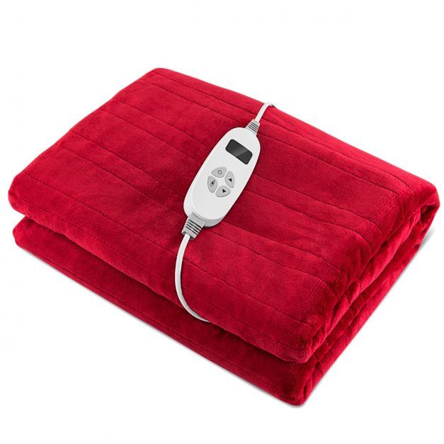 Heizdecke 9 Heizstufen 20-46℃ Elektrische Überwurfdecke Elektrische Wärmedecke Rot
