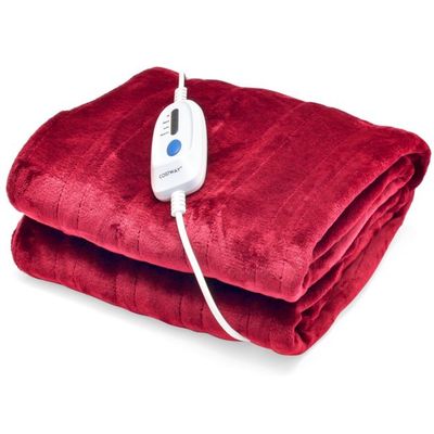 Heizdecke mit Abschaltautomatik &amp; 4 Temperaturstufen &amp; Timer rot
