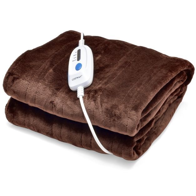 Heizdecke mit Abschaltautomatik &amp; 4 Temperaturstufen &amp; Timer braun