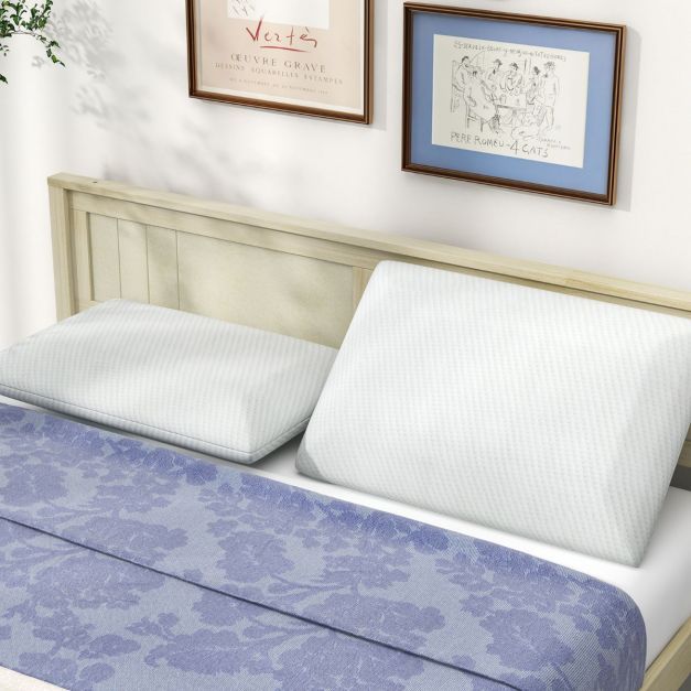 Bambus-Aktivkohle Kopfkissen 2er Set 40 x 60 cm Schlafkissen für schmerzlindernden Schlaf Weiss