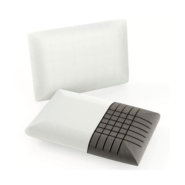 Bambus-Aktivkohle Kopfkissen 2er Set 40 x 60 cm Schlafkissen für schmerzlindernden Schlaf Weiss