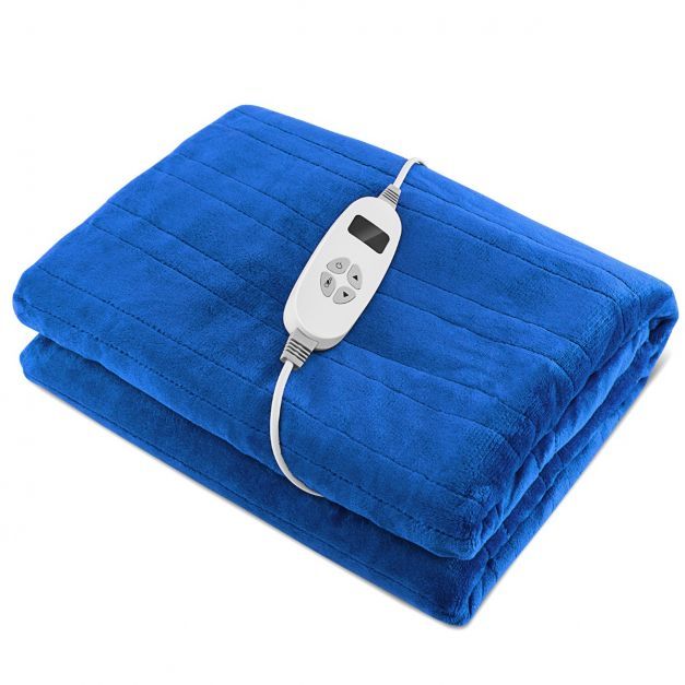 Heizdecke 9 Heizstufen 20-46℃ Elektrische Wärmedecke Blau