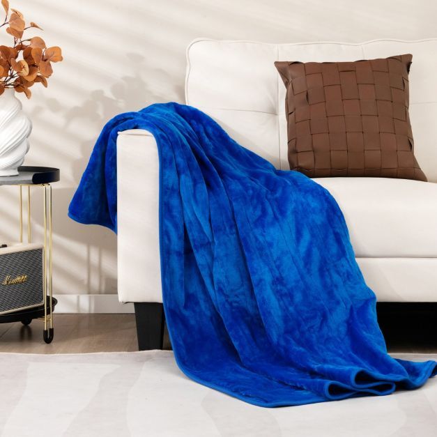 Heizdecke 9 Heizstufen 20-46℃ Elektrische Wärmedecke Blau