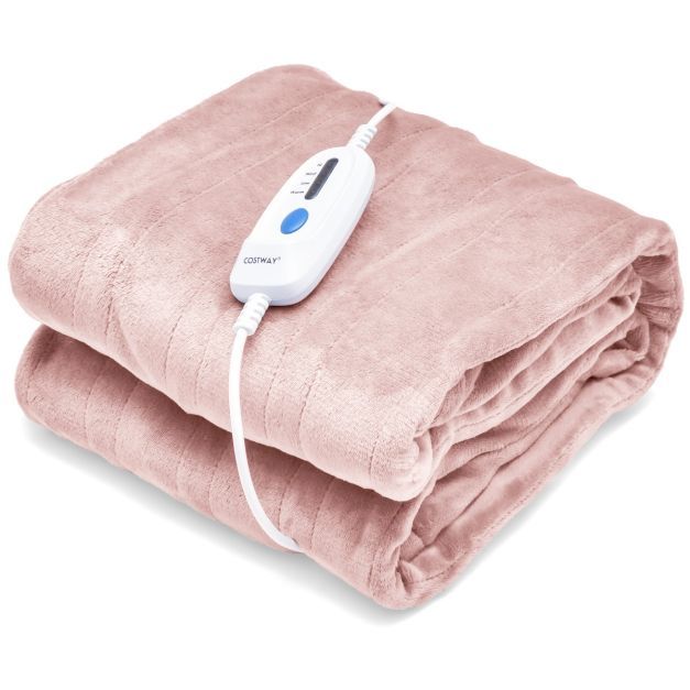 Heizdecke mit Abschaltautomatik &amp; 4 Temperaturstufen &amp; Timer, Rosa