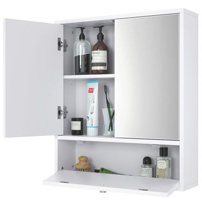Spiegelschrank Badschrank mit Spiegel Hängeschrank Weiss 54 x 14 x 62 cm