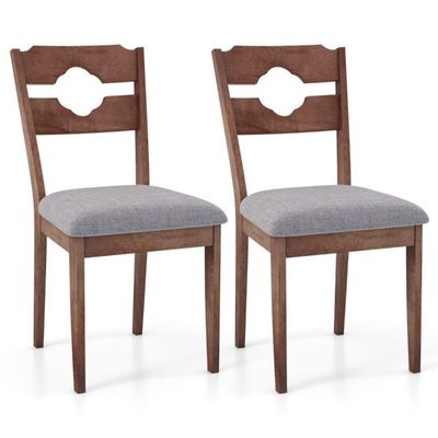 2er Set Esszimmerstühle mit Gepolstertem Sitz Küchenstühle im Farmhaus-Stil