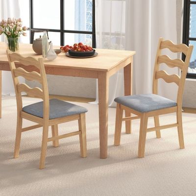 2er Set Esszimmerstuhl-Set Akzentstühle natur