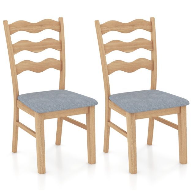 2er Set Esszimmerstuhl-Set Akzentstühle natur