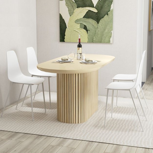 4er Set Moderner Esszimmerstuhl, Besucherstuhl mit Metallbeinen Weiss