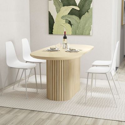 4er Set Moderner Esszimmerstuhl, Besucherstuhl mit Metallbeinen Weiss