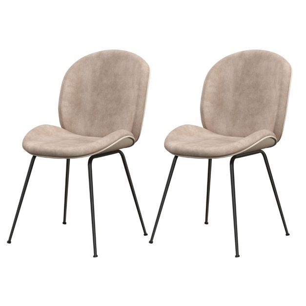 2er Set Polsterstühle, Esszimmerstühle 49 x 65 x 87 cm Kaffee