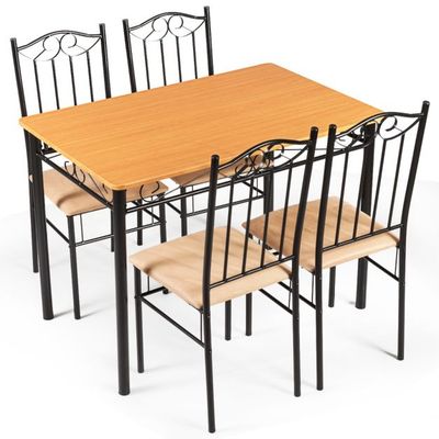 5-teiliges Esstisch-Set mit 4 Stühlen Essgruppe Sitzgruppe für Esszimmer Küche