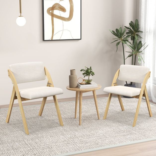 2er Set Esszimmerstühle, Besucherstühle mit Gepolstertem Sitz Klappbarer Küchenstuhl