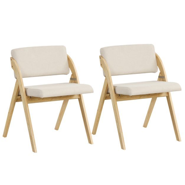 2er Set Esszimmerstühle, Besucherstühle mit Gepolstertem Sitz Klappbarer Küchenstuhl