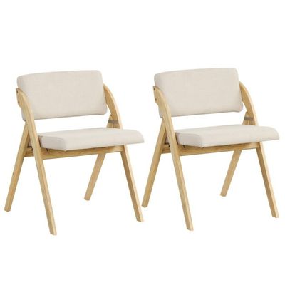 2er Set Esszimmerstühle, Besucherstühle mit Gepolstertem Sitz Klappbarer Küchenstuhl
