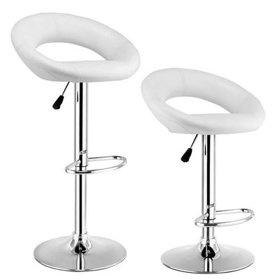 2er-Set Barstühle Barhocker Drehstuhl Küchen-Hocker weiss