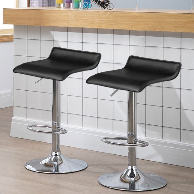 2er Set Barhocker mit Rückenlehne & Fussstütze 360° Drehstuhl schwarz