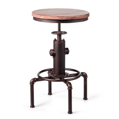 Vintage Industrial Barhocker Bistrohocker Natur + Bronze
