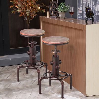 Vintage Industrial Barhocker Bistrohocker Natur + Bronze