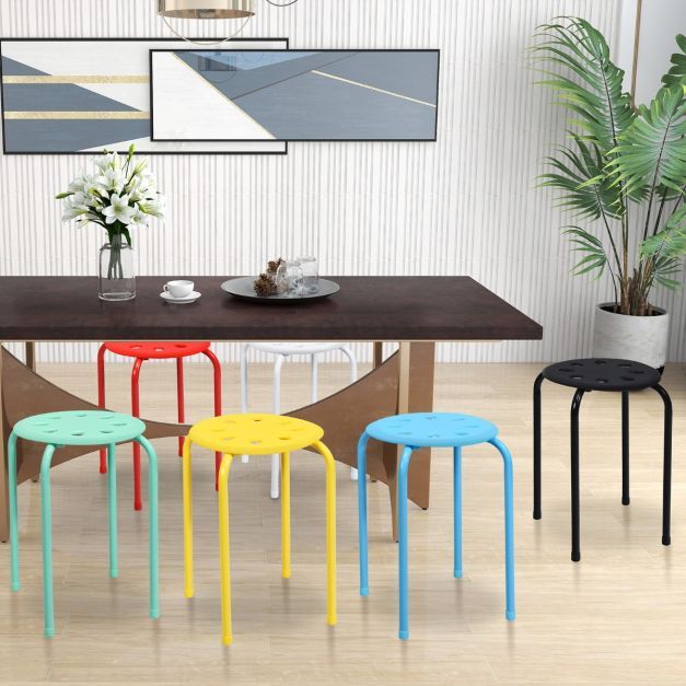 6er-Set Stapelbare Hocker 30 x 30 x 44,5 cm Bunt