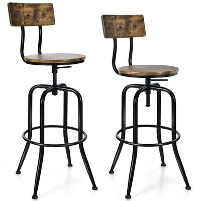2er Set Barhocker Barstuhl Industriell Braun