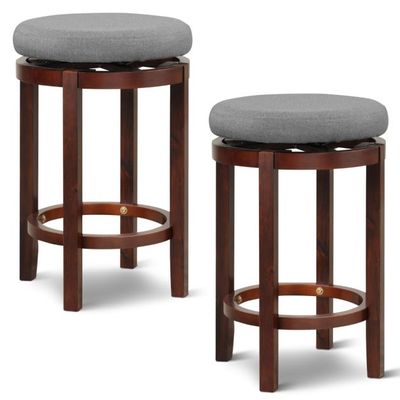 2er-Set Barhocker 42 x 42 x 66 cm Grau und Braun