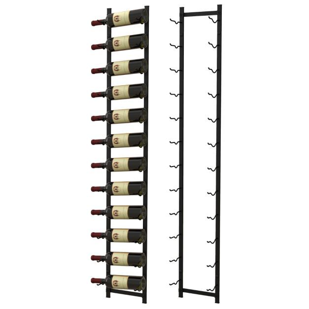 Wand-Weinregal für 6 Weinflaschen Flaschenhalter aus Metall 22 x 13,5 x 145 cm Schwarz