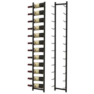 Wand-Weinregal für 6 Weinflaschen Flaschenhalter aus Metall 22 x 13,5 x 145 cm Schwarz