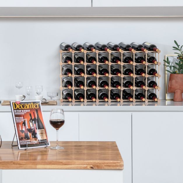 Weinregal aus Holz Weinständer für 36 Flaschen Flaschenregal Natur