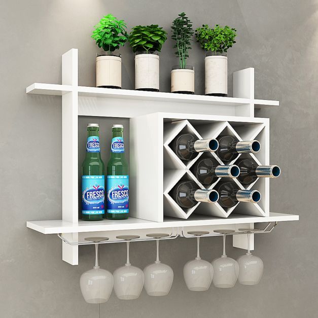 Weinregal Gläserhalter Hängeregal Weiss 80 x 20 x 58,5 cm