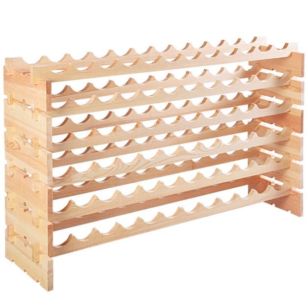 Holz Weinregal für 72 Flaschen Weinständer Flaschenregal Holzregal