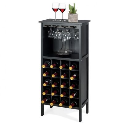 Weinregal aus Holz im Kolonialstil Schwarz
