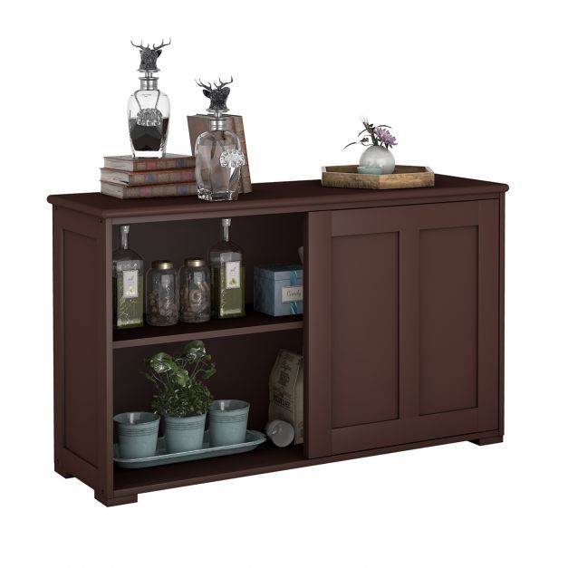 Sideboard Anrichte Küchenschrank Beistellschrank mit Schiebetüren braun 106,5 x 33 x 60 cm