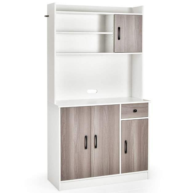 180 cm Küchenschrank mit Arbeitsplatte &amp; Schublade Buffet weiss