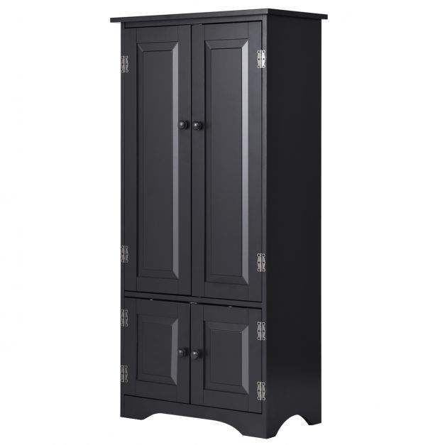 Midischrank Beistellschrank Highboard Hochschrank Holz Schwarz 59 x 32 x 123 cm