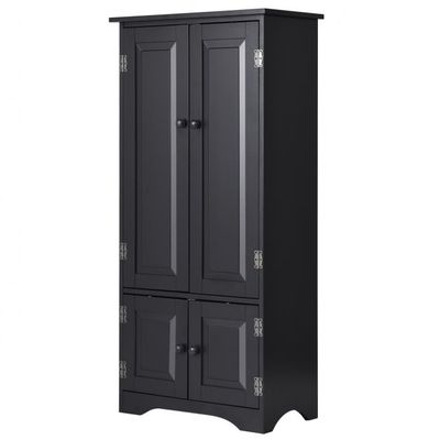 Midischrank Beistellschrank Highboard Hochschrank Holz Schwarz 59 x 32 x 123 cm