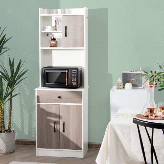 Küchenschrank Hochschrank mit Schublade 60 x 40 x 180 cm Weiss